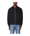 Alexander Mcqueen Logo-embroidered Zip-up Jacket In Black