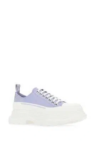 Pre-owned Alexander Mcqueen Lilac Leather Tread Slick Sneakers In Purple