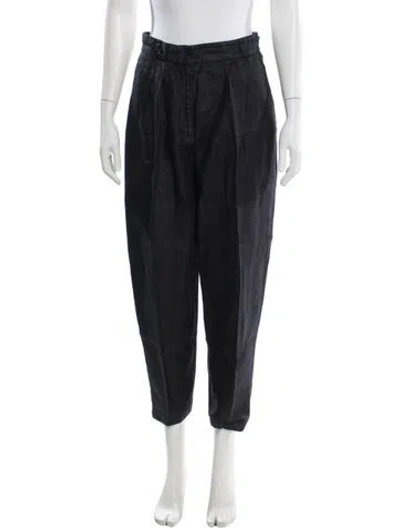 Pre-owned Alexander Mcqueen Linen Straight Leg Pants In Black