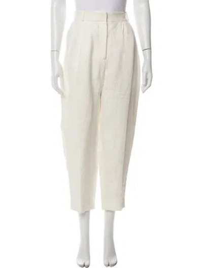 Pre-owned Alexander Mcqueen Linen Straight Leg Pants W/ Tags In Yellow