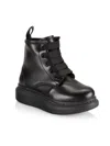 ALEXANDER MCQUEEN LITTLE KID'S & KID'S LEATHER LACE UP BOOTS