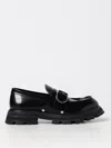 Alexander Mcqueen Brushed Leather Wander Loafers For In Black