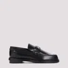 Alexander Mcqueen Brushed Leather Loafers Metal Embellishment In Black Silver