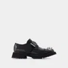 Alexander Mcqueen Studded Strap Derby Loafers In Black