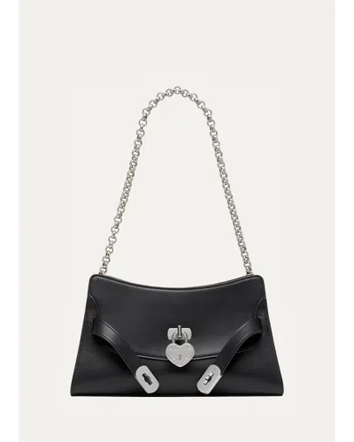Alexander Mcqueen Locke Mini Leather Shoulder Bag In Black