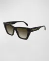 Alexander Mcqueen 54mm Gradient Cat Eye Sunglasses In Avana