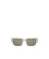 Alexander Mcqueen Logo-arm Rectangle-frame Sunglasses In Neutral