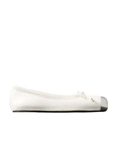 Alexander Mcqueen Logo Ballet Shoes In White