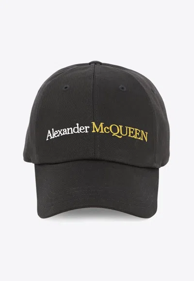 Alexander Mcqueen Logo Baseball Cap In Black