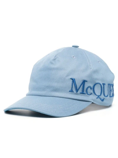 Alexander Mcqueen Embroidered-logo Baseball Cap In Blue