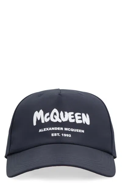Alexander Mcqueen Logo Baseball Cap In Blue