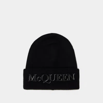 Alexander Mcqueen Logo Beanie -  - Cashmere - Black