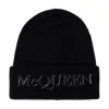 Alexander Mcqueen Logo Embroidered Beanie In Black