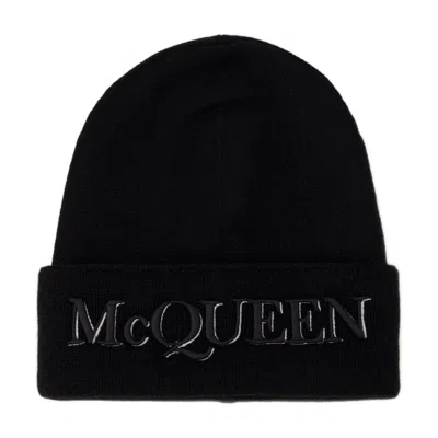 Alexander Mcqueen Logo Beanie In Black