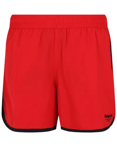 Alexander Mcqueen Logo Board Shorts In Red