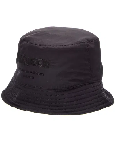 Alexander Mcqueen Logo Bucket Hat In Black