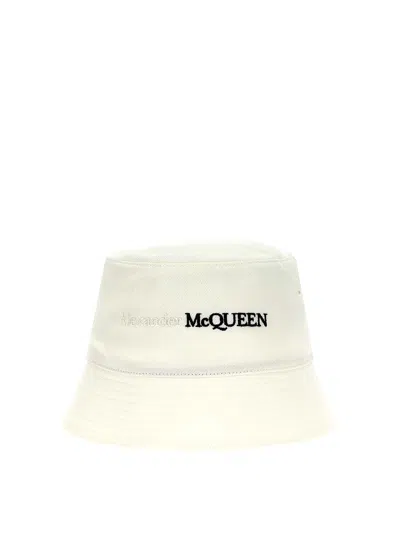 Alexander Mcqueen Logo Bucket Hat In White