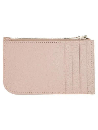 Alexander Mcqueen Logo Calf Leather Card Case In Pink