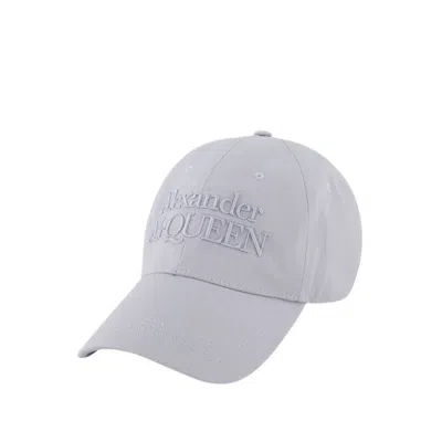 Alexander Mcqueen Logo Cap - Cotton - Light Grey In White