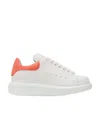 Alexander Mcqueen Men White Low Top Sneakers With Contrasting Heel With Embossed Logo Lettering In L In White
