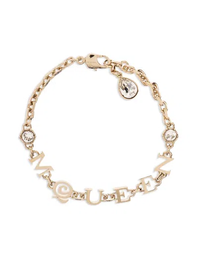 Alexander Mcqueen Logo Charm Bracelet In Gold