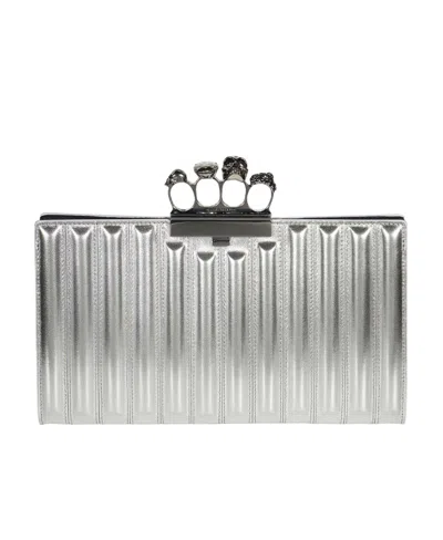 Alexander Mcqueen Logo Clutch In Gray