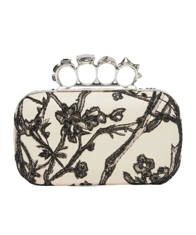 Alexander Mcqueen Logo Clutch In Nude