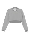 Alexander Mcqueen Alexander Mc Queen Logo Cotton Cropped Sweatshirt In Gray