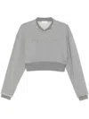 Alexander Mcqueen Alexander Mc Queen Logo Cotton Cropped Sweatshirt In Gray