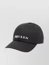 Alexander Mcqueen Logo Cotton Denim Baseball Cap With Curved Brim