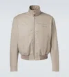 Alexander Mcqueen Logo Cotton Gabardine Jacket In Neutral