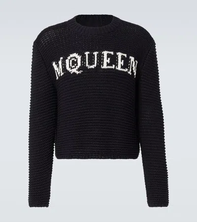 ALEXANDER MCQUEEN LOGO COTTON JACQUARD SWEATER