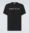 Alexander Mcqueen Logo Print Crewneck T-shirt In Black