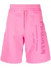 Alexander Mcqueen Bermuda Shorts With Graffiti Logo Print