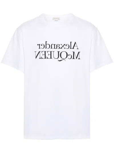 Alexander Mcqueen Logo Cotton T-shirt In White