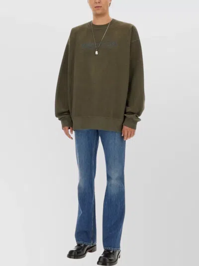 Alexander Mcqueen Logo Crew Neck Sweater In Green