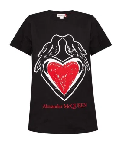 Alexander Mcqueen Logo Crew-neck T-shirt In Black