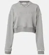 Alexander Mcqueen Alexander Mc Queen Logo Cotton Cropped Sweatshirt In Grey