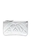 Alexander Mcqueen Streamlined Metallic Leather Wallet In Silver
