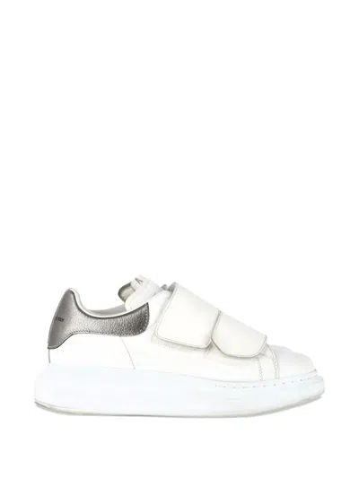 Pre-owned Alexander Mcqueen Logo-detail Leather Sneakers In White