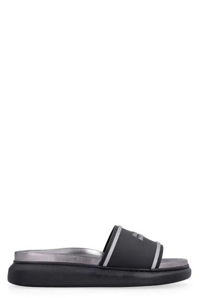 Alexander Mcqueen Logo Detail Rubber Slides