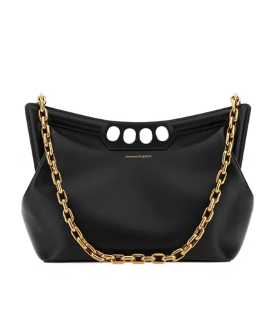 ALEXANDER MCQUEEN ALEXANDER MCQUEEN LOGO DETAILED CHAINED SHOULDER BAG