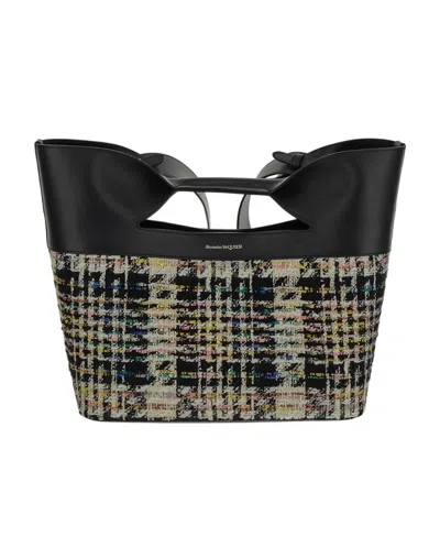 ALEXANDER MCQUEEN ALEXANDER MCQUEEN LOGO DETAILED CHECKED TOTE BAG