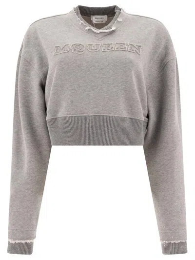 ALEXANDER MCQUEEN LOGO DETAILED CROPPED SWEATSHIRT