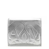 Alexander Mcqueen Logo-detailed Leather Wallet In Silver Tone