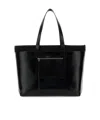 Alexander Mcqueen Coated Canvas Shopping Bag With Two Pockets In Black