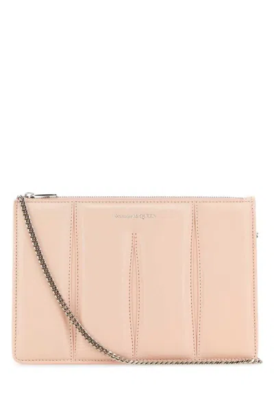 Alexander Mcqueen Logo Detailed Zipped Shoulder Bag In Pink