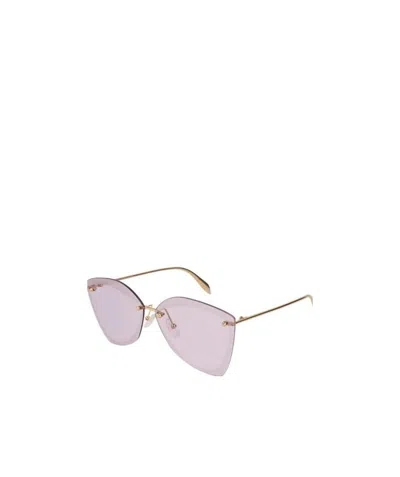 Alexander Mcqueen Logo Details Sunglasses In Purple