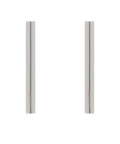 Alexander Mcqueen Logo Earrings In Gray