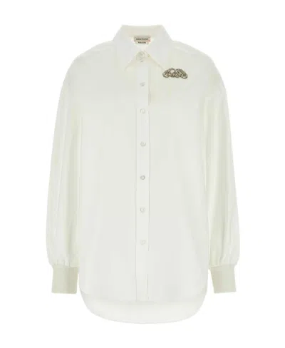 ALEXANDER MCQUEEN ALEXANDER MCQUEEN LOGO EMBELLISHED BUTTONED SHIRT